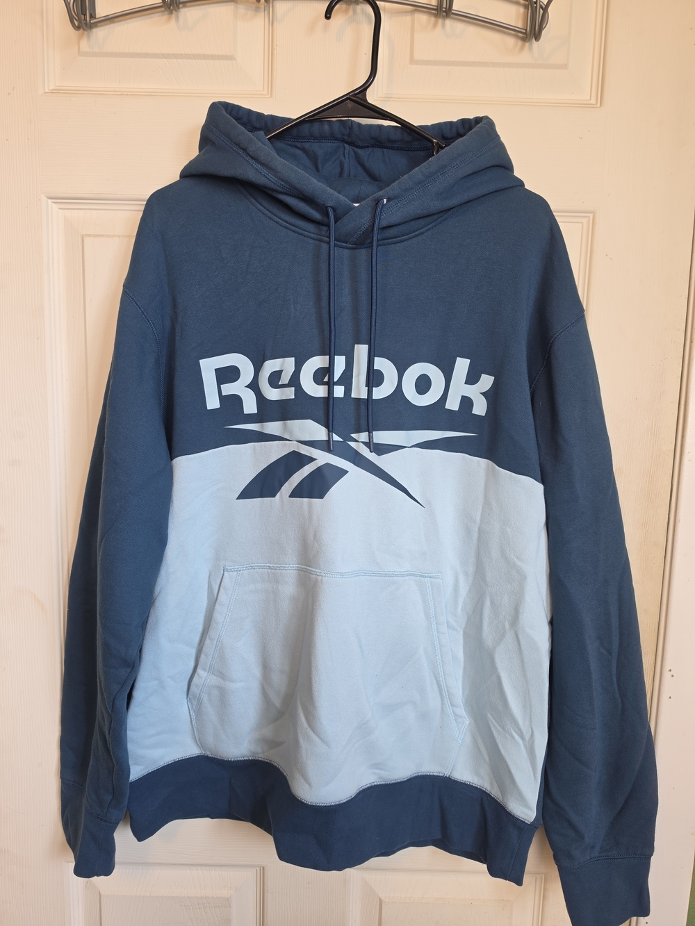 Reebok Men's Two-Tone Blue Crewneck Hoodie